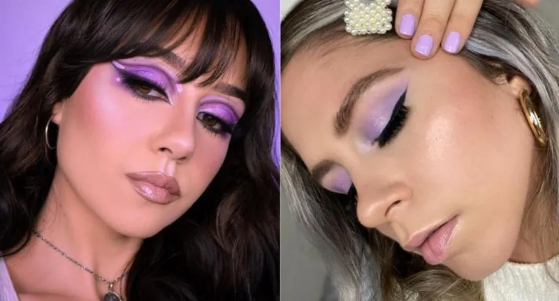 Desde lo sutil a lo atrevido: experimentando con lila en maquillaje